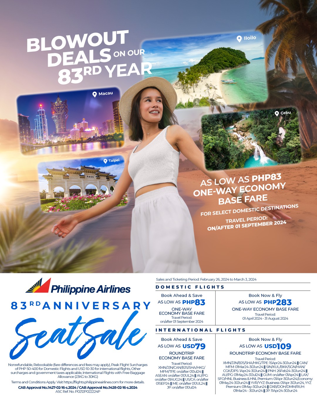 Philippine Airlines Anniversary Seat Sale for as low as Php83 oneway
