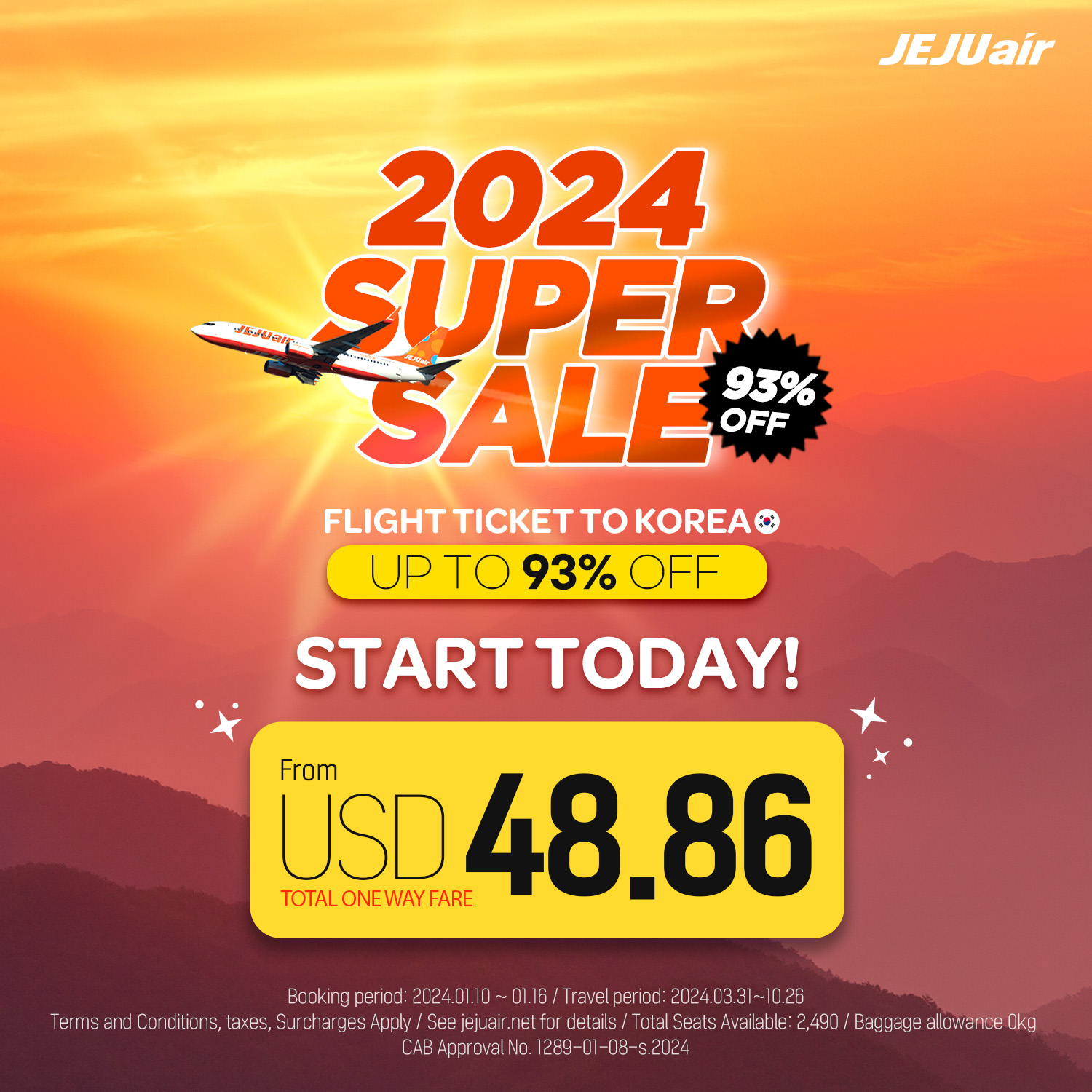 Jeju Air Super Sale 2024
