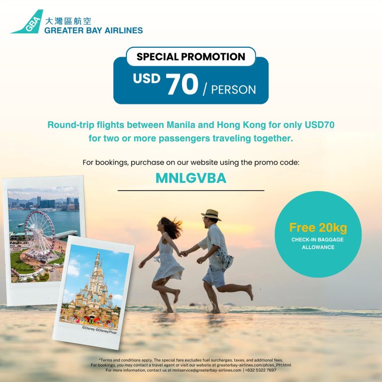 Greater Bay Airlines – Manila To Hong Kong For As Low As Usd70 (~php4 